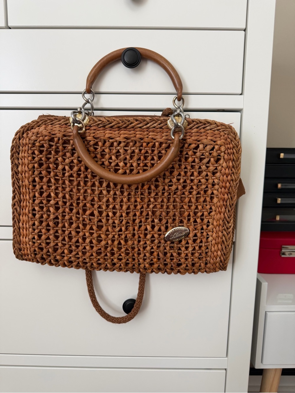 Vintage Creazioni Alma Woven Straw Crossbody Satchel Bag – Made in Italy - Picture 6 of 14